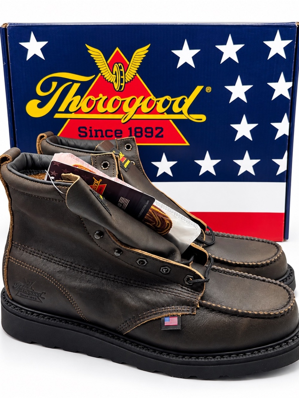 Thorogood x Duluth Brown Leather Soft Toe Boots Men 814-7100 USA Made Size 10.5